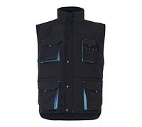 VELILLA 205902 Gilet matelassé bicolore multipoches, noir et bleu ciel, taille L