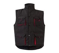 VELILLA 205902 Gilet matelassé bicolore multipoches, noir et rouge, taille S