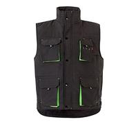 Velilla 205902 Gilet matelassé bicolore multipoches, noir/vert citron, taille L