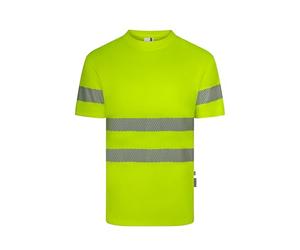 VELILLA 305632 T-Shirt en Polyester recyclé uni à Manches Courtes avec Ruban segmenté Jaune Fluo Taille XXL, Jaune Fluo, XXL