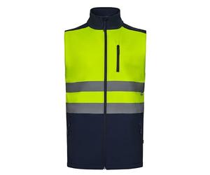 VELILLA 305906 Gilet Soft Shell bicolore Bleu marine et jaune fluo Taille L, Bleu marine et jaune fluo, L