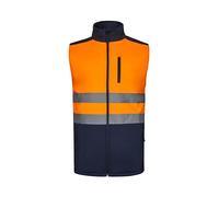 VELILLA 305906 Gilet Soft Shell bicolore Bleu marine et orange fluo Taille S, Bleu marine et orange fluo, S