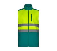 VELILLA 305906 Gilet Soft Shell Bicolore, Vert et jaune fluo, XL