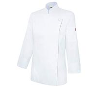 Velilla 405203TC Veste de cuisine pour femme avec fermeture éclair Blanc Taille 36