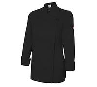 Velilla 405203TC Veste de cuisine pour femme avec fermeture Éclair Noir Taille 40