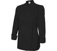 Velilla 405203TC Veste de cuisine pour femme avec fermeture Éclair Noir Taille 44