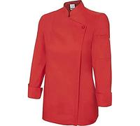 Velilla 405203TC Veste de cuisine pour femme avec fermeture éclair Rouge corail Taille 36