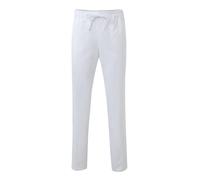 VELILLA Pantalon de pyjama 533005 – 100% coton avec rubans, Blanc, Taille S, Mixte