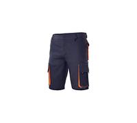 Velilla - Bermuda de travail bicolore multipoches 65% polyester 35% coton 190 gr/m2 - Bleu Marine/Orange - 103007