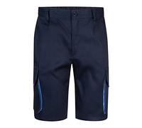 VELILLA - Bermuda de travail bicolore multipoches 65% polyester 35% coton 190 gr/m2 - Bleu Navy/Bleu Ciel - 103007