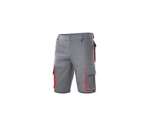 Velilla - Bermuda de travail bicolore multipoches 65% polyester 35% coton 190 gr/m2 - Gris/Rouge - 103007