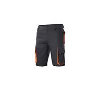 Velilla - Bermuda de travail bicolore multipoches 65% polyester 35% coton 190 gr/m2 - Noir/Orange - 103007