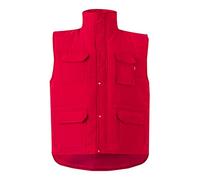 VELILLA Chaleco Acolchado Multibolsillos Color Rojo Talla S Gilet, Rouge, S Mixte
