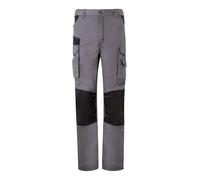 VELILLA - Pantalon de Travail Canvas Bicolore Multipoches 65% Polyester 35% Coton 290 GR/m2 - Gris/Noir - 103011B