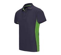 VELILLA Polo Bicolore Manches Courtes Couleur Bleu Marine et Vert Citron Taille 2XL, XXL Mixte