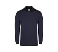 VELILLA Polo Stretch Bicolore à Manches Longues, Bleu Marine et Noir, XL Mixte