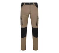VELILLA Stretch Bicolor Pantalon Utilitaire de Travail Unisexe pour Adulte, Beige et Noir, 48