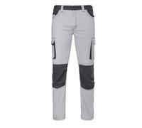 VELILLA Pantalón Stretch Bicolor Pantalon d'utilité Professionnelle, Blanc/Gris, 34 Mixte