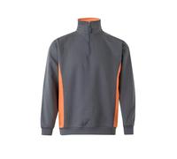 VELILLA Sudadera Bicolor Con Media Cremallera Sweat Bicolore avec Demi-Fermeture éclair, Gris/Orange, XXL Mixte