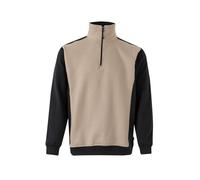 VELILLA Sudadera Bicolor Con Media Cremallera Sweat-Shirt Bicolore avec Demi-Fermeture éclair, Beige Sable et Noir, M Mixte