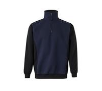VELILLA Sudadera Bicolor Con Media Cremallera Sweat-Shirt Bicolore avec Demi-Fermeture éclair, Bleu Marine et Noir, L Mixte