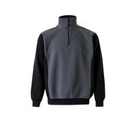 VELILLA Sudadera Bicolor Con Media Cremallera Sweat-Shirt Bicolore avec Demi-Fermeture éclair, Gris/Noir, M Mixte