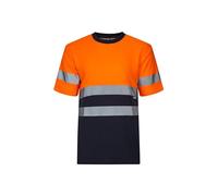 VELILLA T-Shirt en Coton Bicolore À Manches Courtes T-Shirt en Coton Bicolore Haute visibilité Mixte