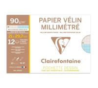 Vélin Millimétré pochette 12F A4 90g (perforation 4 trous)
