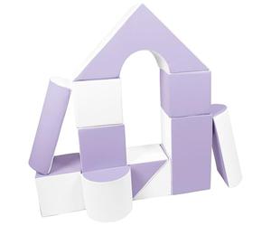 Velinda 11 Grands Blocs de Construction en Mousse Blocs de Construction Blocs de Construction géants Ensemble de serrures (Couleur : Blanc, Violet)