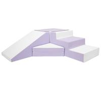 Velinda 4 Grands Blocs de Construction en Mousse Blocs de Construction Blocs de Construction Ensemble de Toboggan (Couleur : Blanc, Violet)
