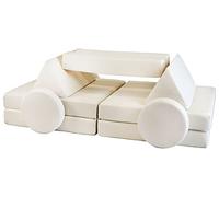 Velinda canapé Sofa modulaire Multifonctionnel Blocs en Mousse pour Les Enfants (Couleur: crème)