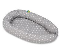 Velinda Cocon pour bébé, Gigoteuse, 100% Cotton (Dessin: étoiles Blanches sur Fond Gris)