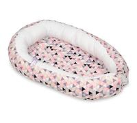 Velinda Cocon pour bébé, Gigoteuse, 100% Cotton (Dessin: Triangles Roses - Blanc)