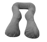 Velinda Coussin Minky de maternité, Grossesse/Allaitement, pre/Post-Natal, Forme en U (Dessin: Gris)