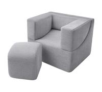 Velinda Fauteuil Pliant Enfant - Gris (Velours cà´telé) | Velinda - ref. 5903163145739 - 5903163145739 - Gris - Materiaux mixtes