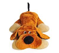 Velinda Grand Chien en Peluche allongé 110cm, Peluche géante