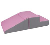 Velinda Mini Toboggan - Grands Blocs de Construction en Mousse - Pierres Souples - Paysage Rampant (Couleur : Blanc, Rose, Gris)