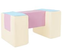 Velinda Passerelle et Velcro Lot de 3 Gros Blocs en Mousse pour Le Jeu ou réhabilitation (Couleur: Rose, Bleu, Jaune (Pastel))