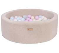 Velinda Piscine à balles en Boucle, pour Enfant, Aire de Jeu + 200 balles, bouclé (Couleur de la Piscine/de balles: Cappuccino/Blanc, Transparent, Rose (Pastel), Bleu (Pastel), Jaune (Pastel))