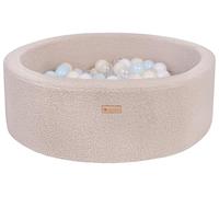 Velinda Piscine à balles en Boucle, pour Enfant, Aire de Jeu + 200 balles, bouclé (Couleur de la Piscine/de balles: Cappuccino/Blanc, Transparent, Bleu (Pastel), Jaune (Pastel))