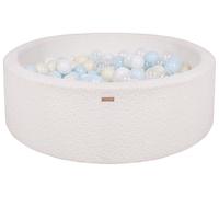 Velinda Piscine à balles en Boucle, pour Enfant, Aire de Jeu + 300 balles, bouclé (Couleur de la Piscine/de balles: crème/Blanc, Transparent, Bleu (Pastel), Jaune (Pastel))