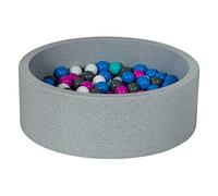 Velinda Piscine a balles pour Enfant, Aire de Jeu + 150 balles (Couleurs des balles: Blanc, Bleu, Rose, Gris, Turquoise)