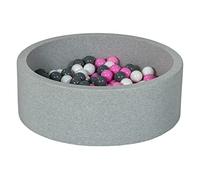 Velinda Piscine a balles pour Enfant, Aire de Jeu + 150 balles (Couleurs des balles: Blanc,Rose Clair,Gris)
