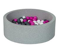 Velinda Piscine a balles pour Enfant, Aire de Jeu + 150 balles (Couleurs des balles: Blanc, Rose, Gris)