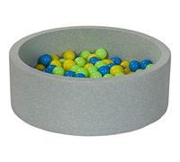 Velinda Piscine à balles pour Enfant, Aire de Jeu + 150 balles (Couleurs des balles: Jaune, Bleu, Vert)