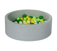 Velinda Piscine à balles pour Enfant, Aire de Jeu + 150 balles (Couleurs des balles: Perle, Jaune, Vert, Vert)