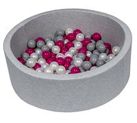 Velinda Piscine a balles pour Enfant, Aire de Jeu + 150 balles (Couleurs des balles: Perle, Rose, Gris)