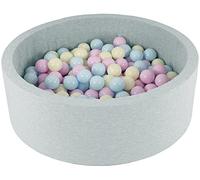 Velinda Piscine à balles pour Enfant, Aire de Jeu + 150 balles (Couleurs des balles: Rose, Bleu, Jaune (Pastel))