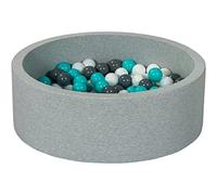 Velinda Piscine a balles pour Enfant, Aire de Jeu + 200 balles (Couleurs des balles: Blanc,Gris,Turquoise)