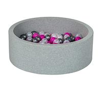 Velinda Piscine a balles pour Enfant, Aire de Jeu + 200 balles (Couleurs des balles: Perle, Rose, Argent)